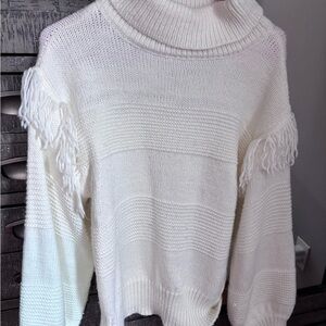 Crescent Cream Cowl Neck Sweater